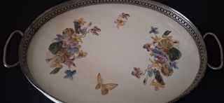 Antigua bandeja de cerámica mayólica