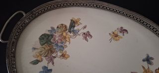 Antigua bandeja de cerámica mayólica