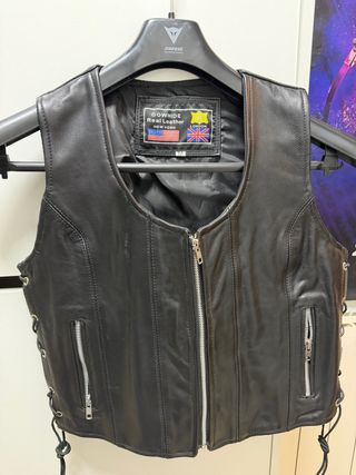 Chaleco Cuero Auténtico Cowhide Talla M