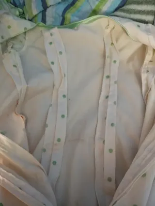 Vestido Gitana Blanco plumeti verde