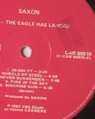 SAXON - THE EAGLE HAS LANDED LIVE - LP 1982 PROMO
