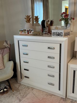 Cómoda Cajonera de madera en color Blanca