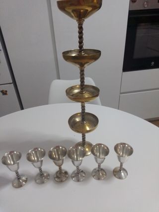 10 copas E.P BRASS URANIO SPAIN de alpaca
