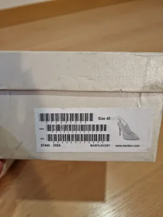 Sandalias Menbur Talla 40 Marfil