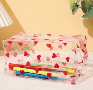 Neceser Amplio Transparente Corazones