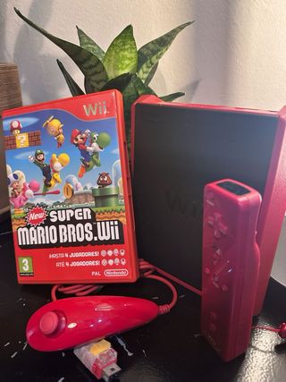 Nintendo Wii Roja + Mario Bros. Wii