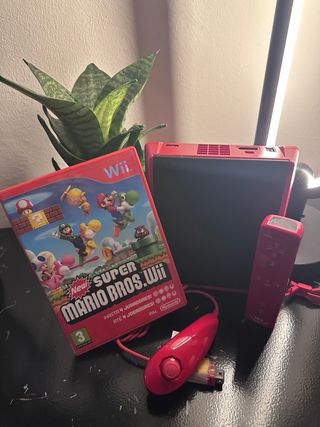 Nintendo Wii Roja + Mario Bros. Wii