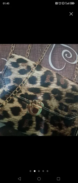 Borsa donna leopardata con catena