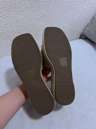 Sandalias esparto plataforma beige