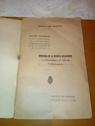 Libro Antiguo Problemas de la Infancia Delincuente