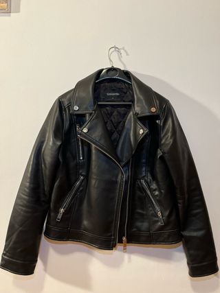 Chaqueta Cuero Negra Tintoretto Talla M