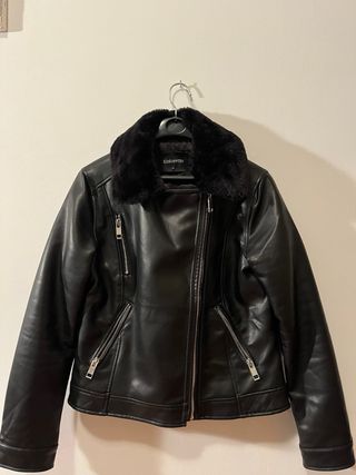 Chaqueta Cuero Negra Tintoretto Talla M