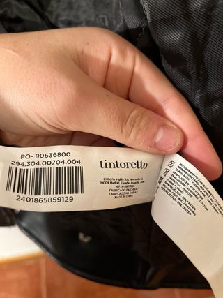 Chaqueta Cuero Negra Tintoretto Talla M
