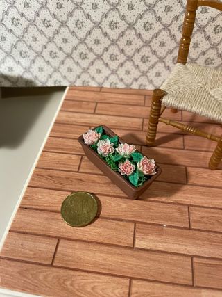 Fioriera rettangolare per casa delle bambole