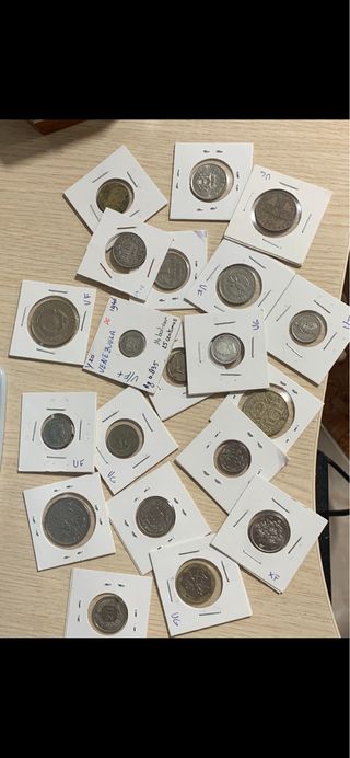 Lote monedas antiguas incluye plata