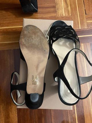 Sandalias tacón ante Fosco negras