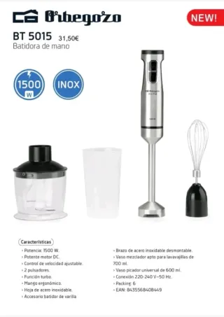 Batidora de mano Orbegozo BT 5015