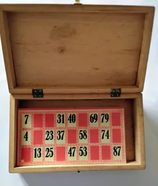 Caja antigua juego lotería