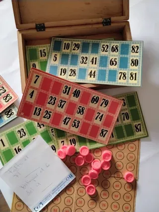 Caja antigua juego lotería
