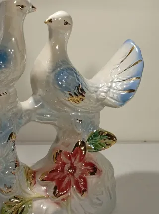 Coppia di Colombe Vintage in Ceramica