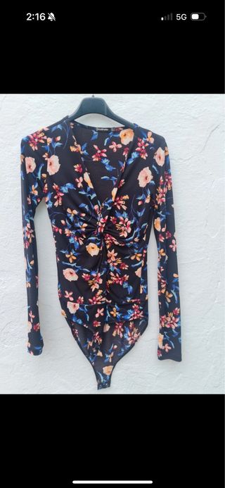 Body estampado mujer manga larga