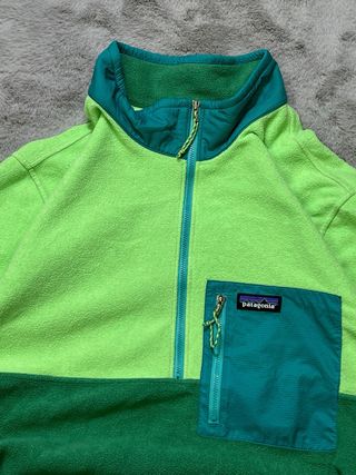 Forro Polar Patagonia Verde y Amarillo