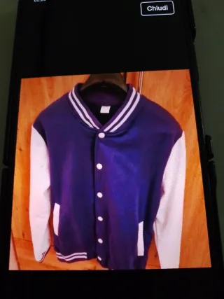 Giacca uomo bomber viola e bianca taglia S