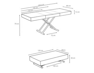 Tavolo sollevabile e allungabile VOLERO come nuovo