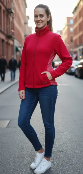 Chaqueta polar East Risen roja y azul