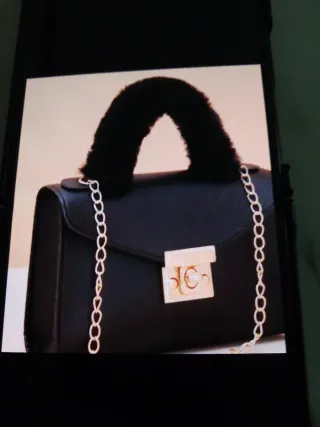 Borsa donna con manico in pelliccia