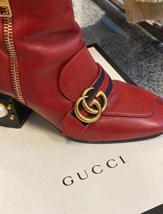 Stivali Rossi Gucci Marmont Tg 36.5