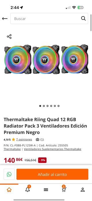 Radiador con 3 ventiladores Thermaltake