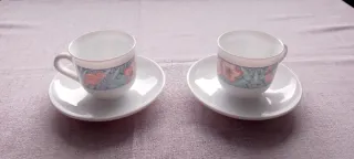 2 Tazas de café Arcopal con platillos