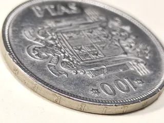 Moneda 100 Pts 1975 *76 , J. Carlos I