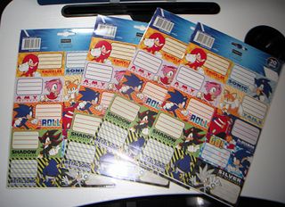 4x 20pcs Sonic the Hedgehog Name Labels