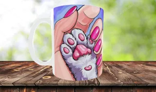Tazza con zampa di gatto