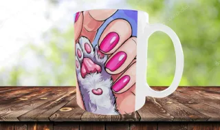 Tazza con zampa di gatto