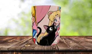 Tazza con disegno Sailor Moon e Luna