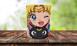 Tazza con disegno Sailor Moon e Luna