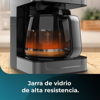Cecotec Cafetera de Goteo Coffee 56 Time, 800W de Potencia, Programa tu café, Acero Inoxidable, Pantalla LCD, Boquilla antigoteo, Capacidad 1,3L para 10 tazas, Autoapagado, Deposito con ventana