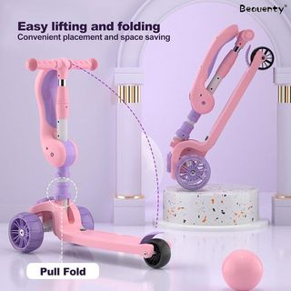 Patinete scooter-infantil ruedas con luces Rosa Nuevo (con tablero musical)