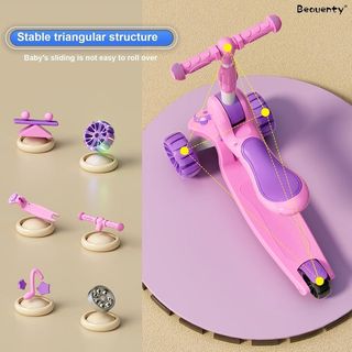 Patinete scooter-infantil ruedas con luces Rosa Nuevo (con tablero musical)