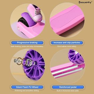 Patinete scooter-infantil ruedas con luces Rosa Nuevo (con tablero musical)