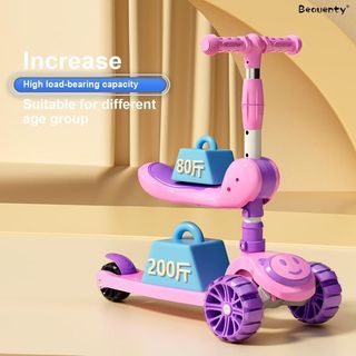 Patinete scooter-infantil ruedas con luces Rosa Nuevo (con tablero musical)