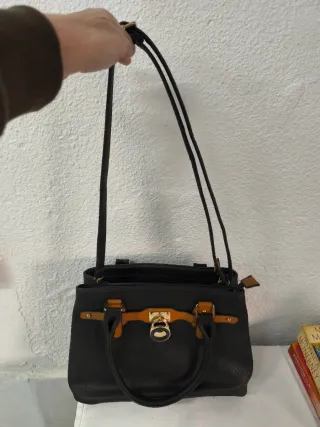Bolso cartera negro y marrón