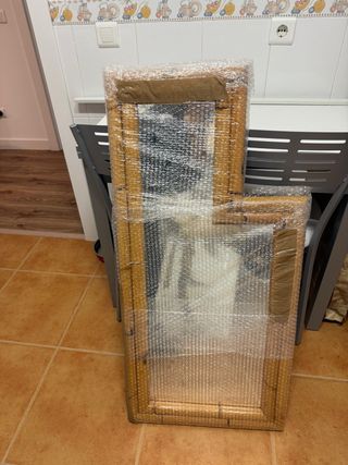 Espejo Bambú Dorado