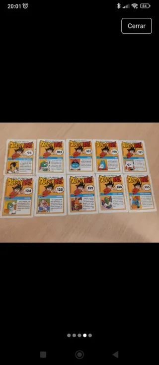Cartas Dragon Ball Colección
