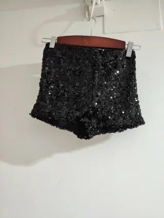 Shorts de lentejuelas negros