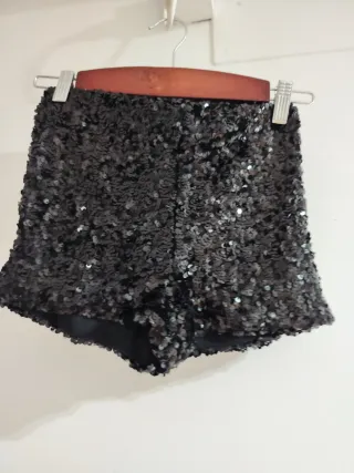 Shorts de lentejuelas negros