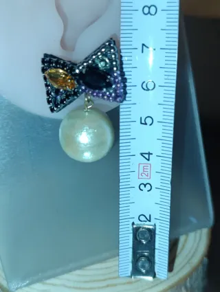 Pendientes Gargle de Perla y Cristalería